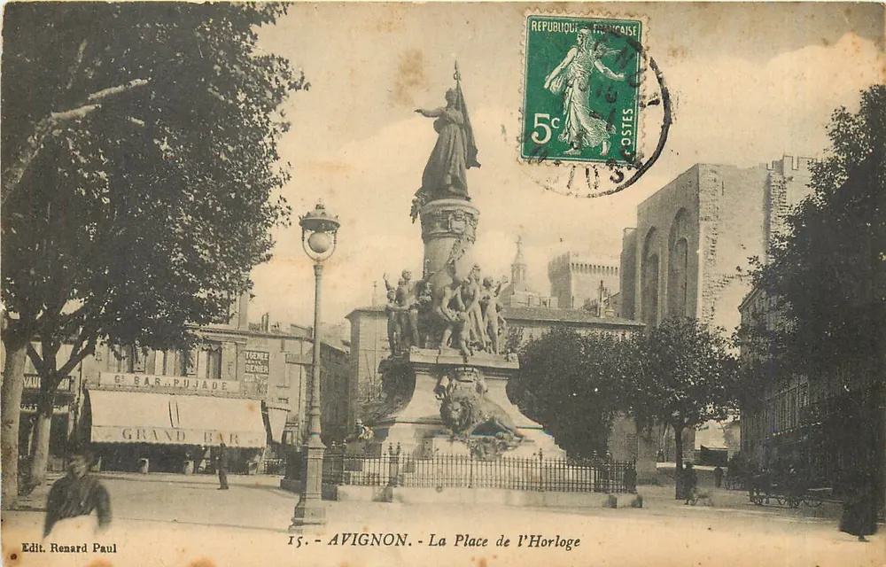 Avignon - A Praça da Hora — editor Renard Paul, n°15 - Frente