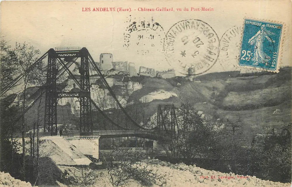 Les Andelys (Eure) - Château-Gaillard vu du Port-Morin — Phot. Ed. Laverge, Vernon - Recto