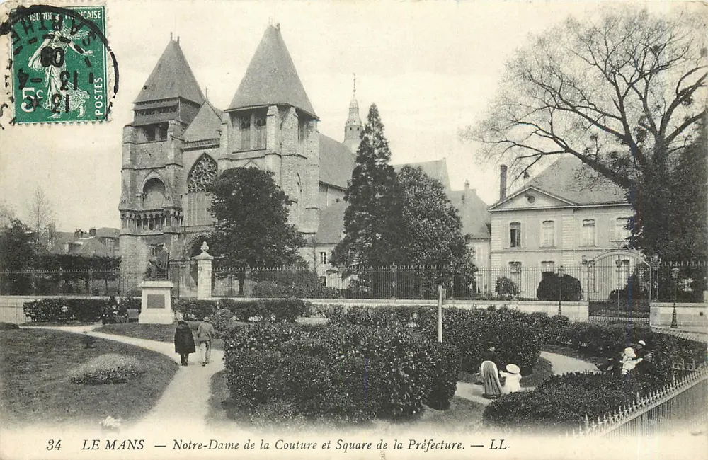 Le Mans — Notre-Dame de la Couture et Square de la Préfecture — LL. - Recto