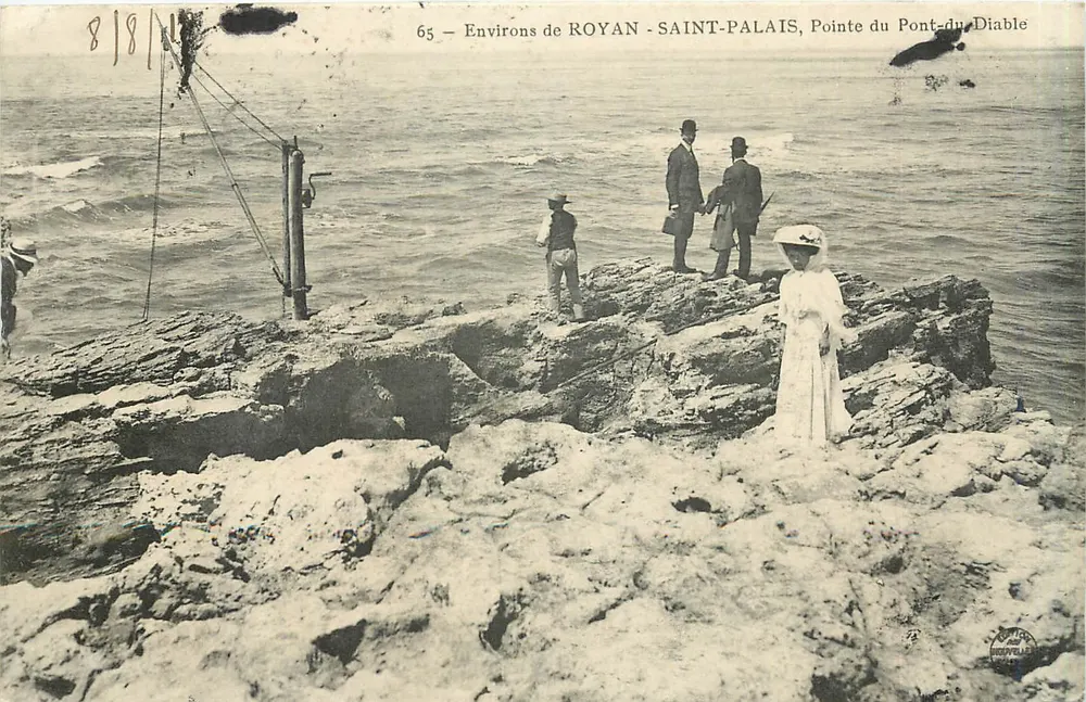Ambiente de ROYAN - SAINT-PALAIS, Ponta do Pont-du-Diable — Editor: N. BERTHIER, n° 65 - Frente