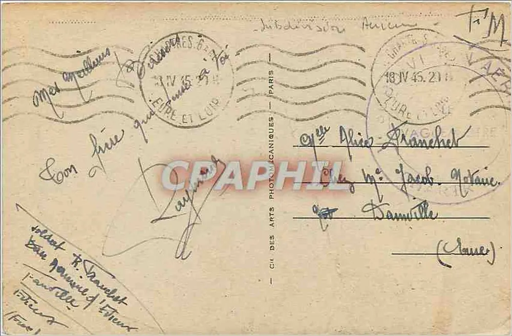 Chartres — La Porte Guillaume — éditeur C. L. Buvette, ND.18 - Verso