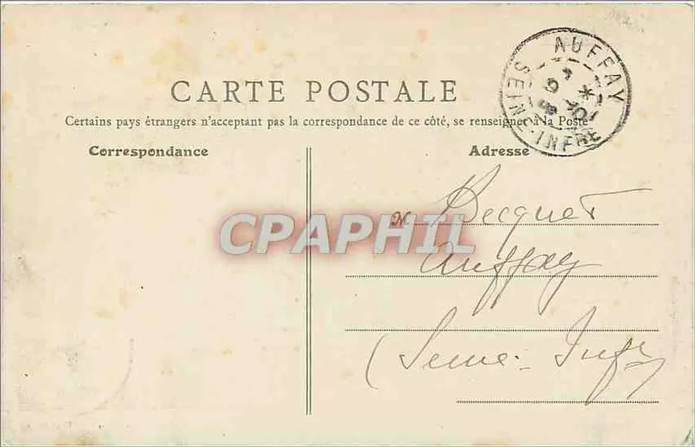 Gisors (Eure) — Hotel de Ville — Bourgeois - Verso
