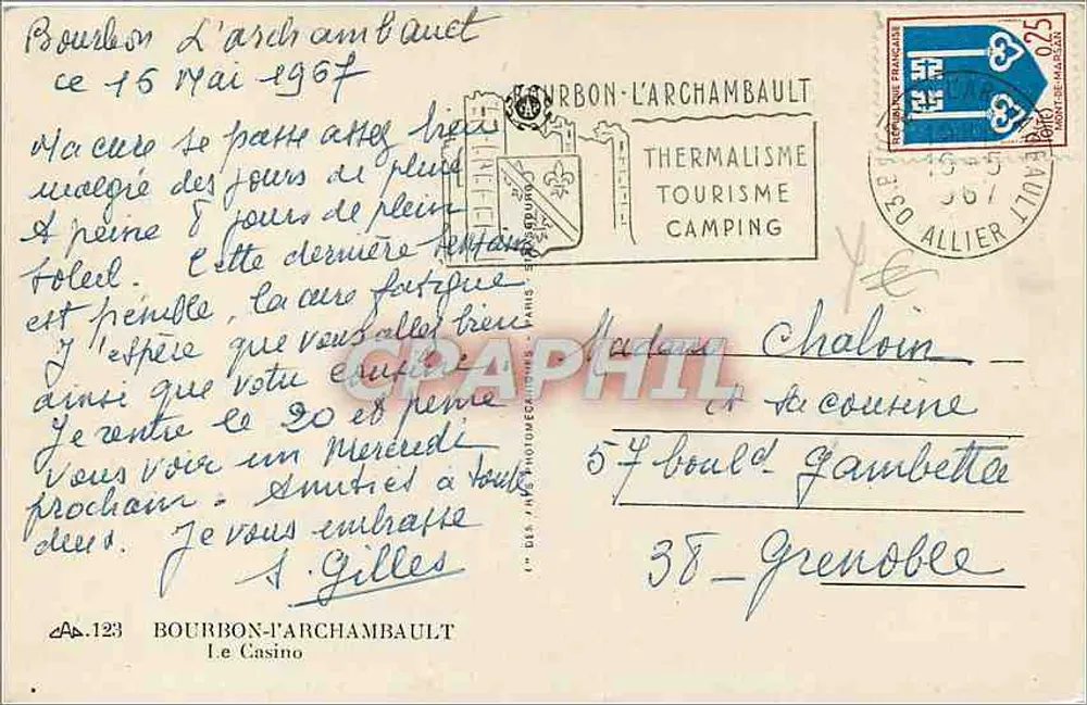 O Casino de Bourbon-l'Archambault — editor: Bourbon-l'Archambault, n° AB.123 - Verso