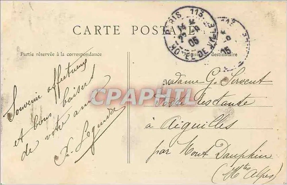PARIS — Avenue de l’Observatoire — B.F. Paris n°63 - Verso