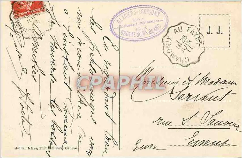Chamonix — Traversée du Glacier des Bossons — J.J. 8850 - Verso