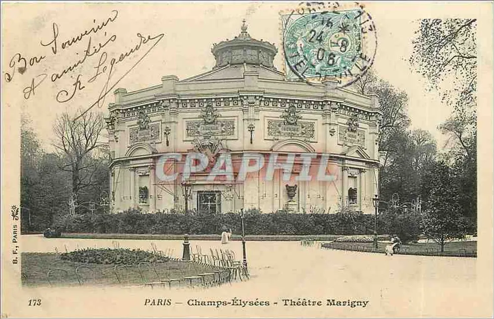 PARIS — Champs-Élysées — Teatro Marigny — B. F. Paris, n° 173 - Frente