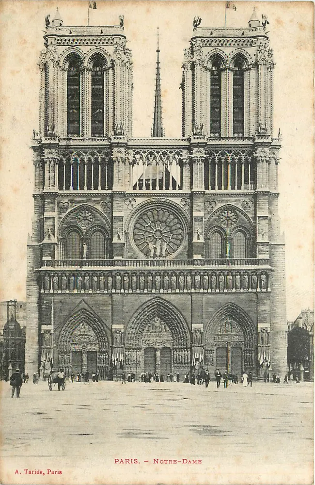Paris - Catedral de Notre-Dame — vista da fachada — A. Taride, Paris - Frente