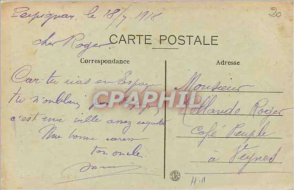Perpignan (P.-O.) — Panorama — Widok z Castillet — J. Fart, Perpignan - Rewers