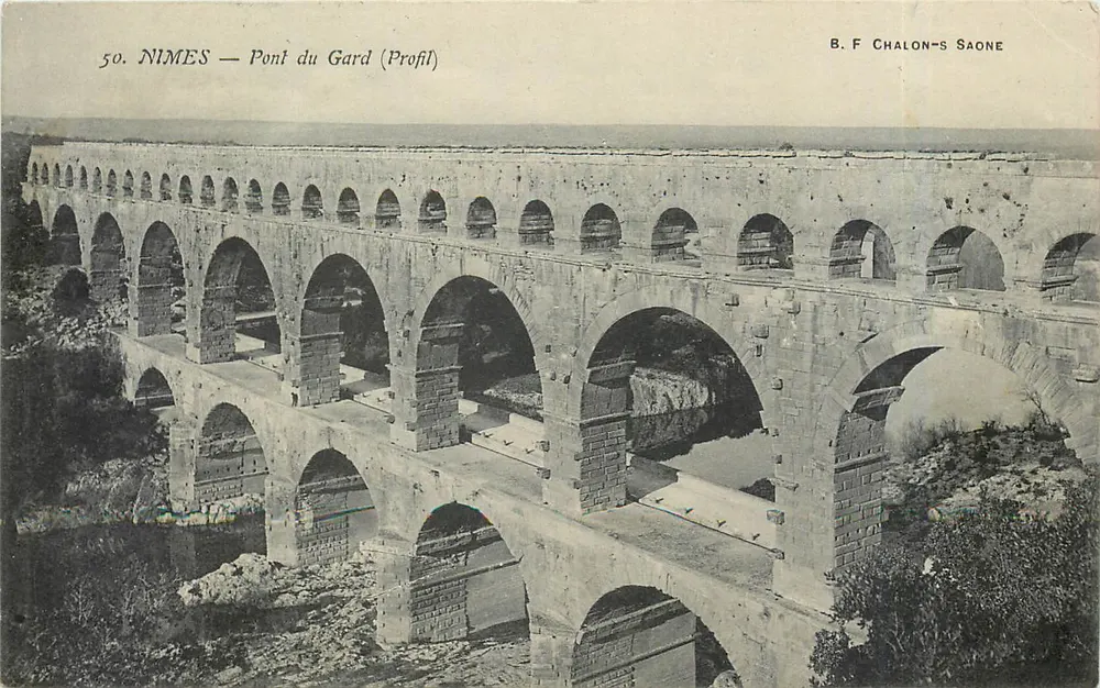 NIÇA — Pont du Gard (Perfil) — B.F. CHALON-S-SAONE n°50 - Frente