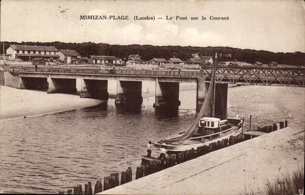 MIMIZAN-PLAGE (Landes) — Le Pont sur le Courant - Recto