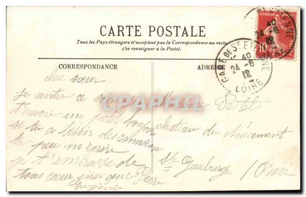 Saint-Étienne — O Monumento dos Combatentes — LL. — N°58 - Verso
