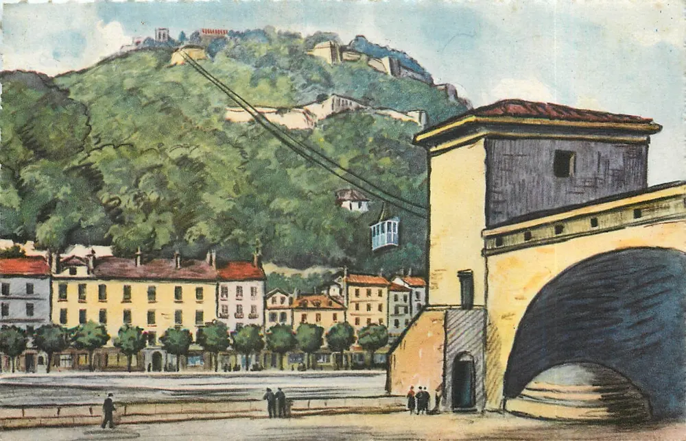 Grenoble und sein Seilbahn — Die schönen französischen Alpen — Kunstausgabe André - Vorderseite