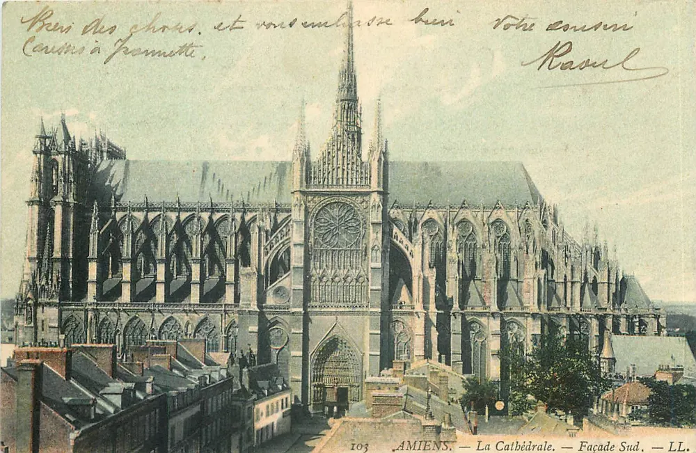 Amiens — A Catedral — Fachada Sul — LL. — N° 103 - Frente