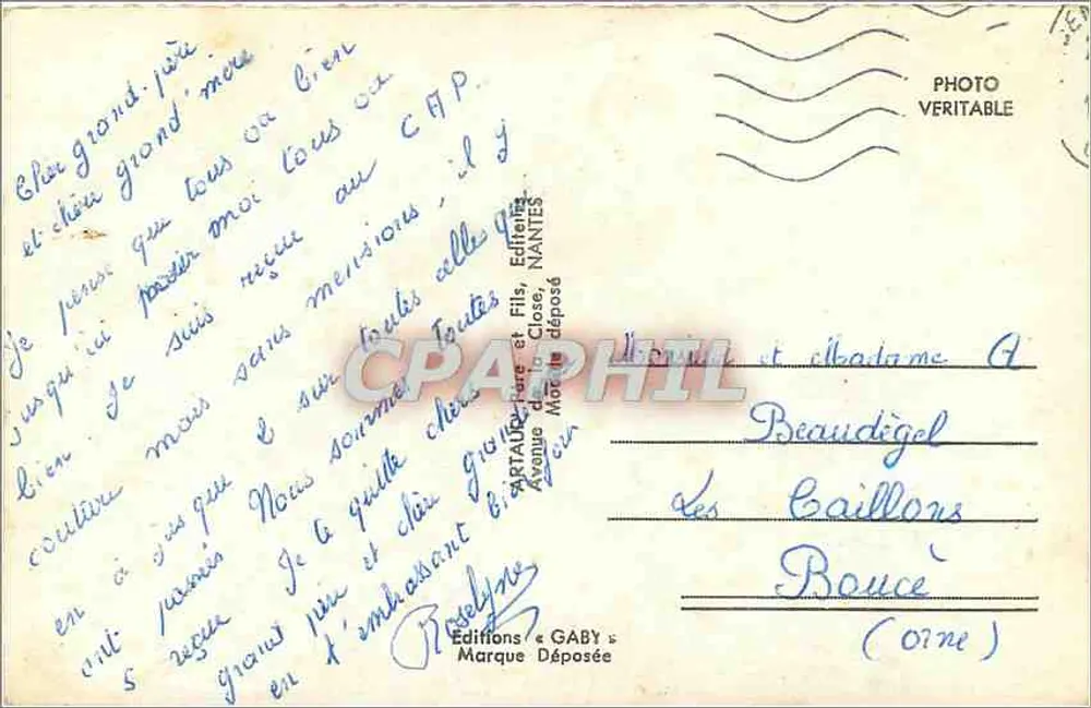Argentan — Panoramablick und Denkmäler — Éditions Gaby, Nantes - Rückseite