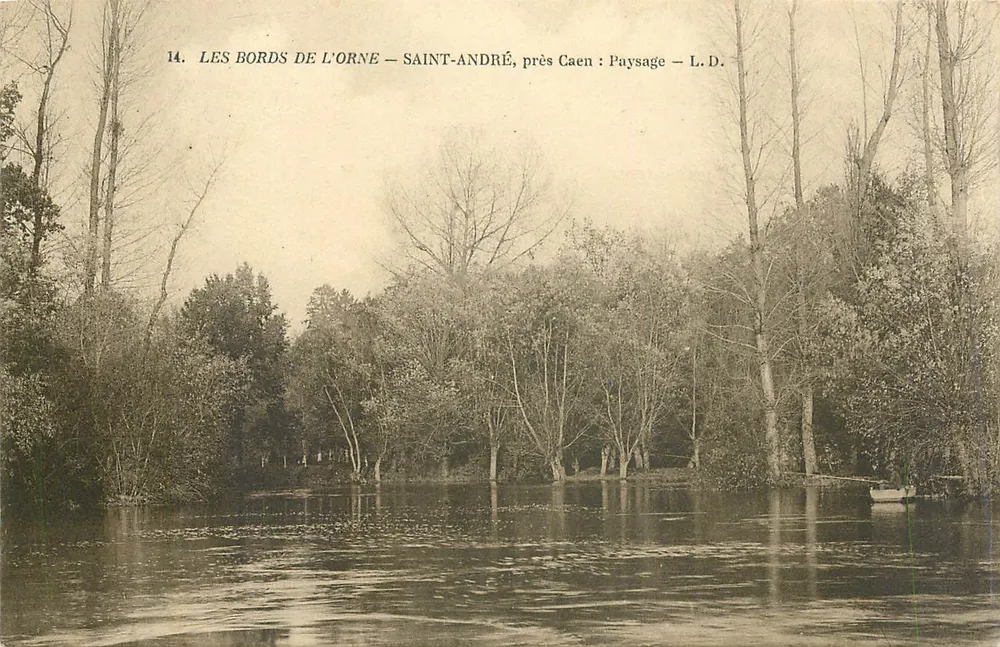 As margens do rio Orne — Saint-André, perto de Caen: paisagem — L. D. - Frente