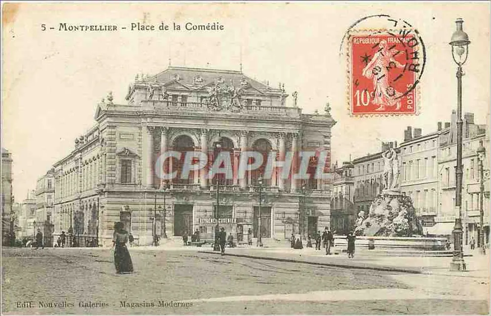 Montpellier - Praça da Comédia — Ed. Nouvelles Galeries - Magasins Modernes - Frente