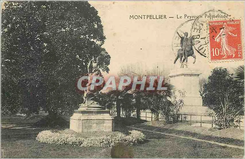 Montpellier — Le Peyrou — Promenade — Editor Romand Mâcon, número de série não visível - Frente