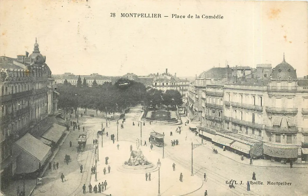 Montpellier — Praça da Comédia — Ed. L. J. Albaille, Montpellier - Frente