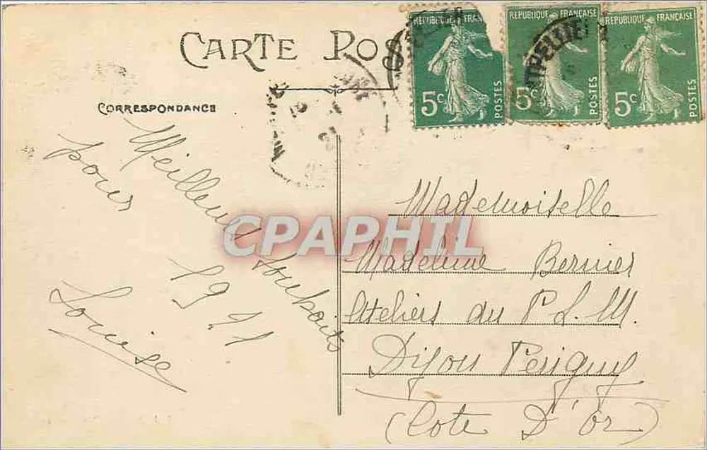 Montpellier — Praça da Comédia — Ed. L. J. Albaille, Montpellier - Verso