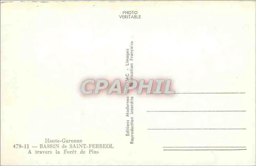 Bassin de Saint-Ferreol — Durch die Kiefernwälder — Editions Modernes Haute-Garonne - Rückseite
