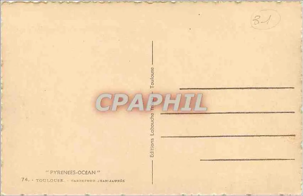 Place Jean-Jaurès in Toulouse — städtische Ansicht mit Straßenbahn — Éditeur: Editions Labouche - Rückseite