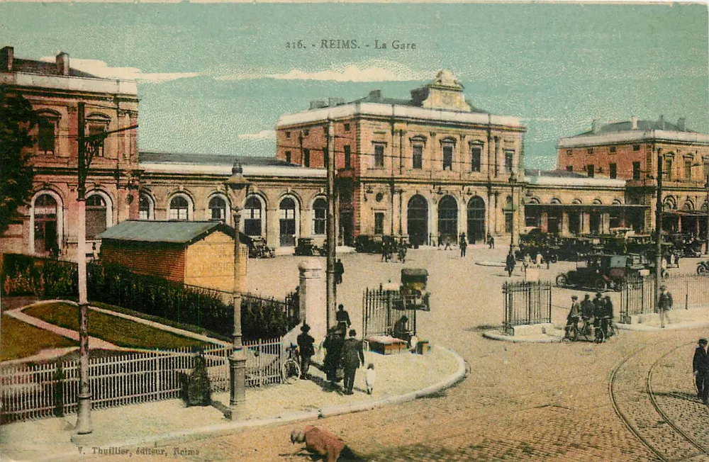 Reims - A Estação — V. Thyrillier, editor, Reims, n° 216 - Frente