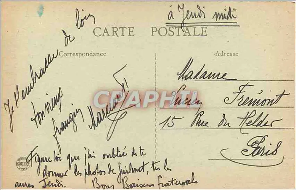 Um Olá de Lyon — B.F. Paris — n° 311 - Verso