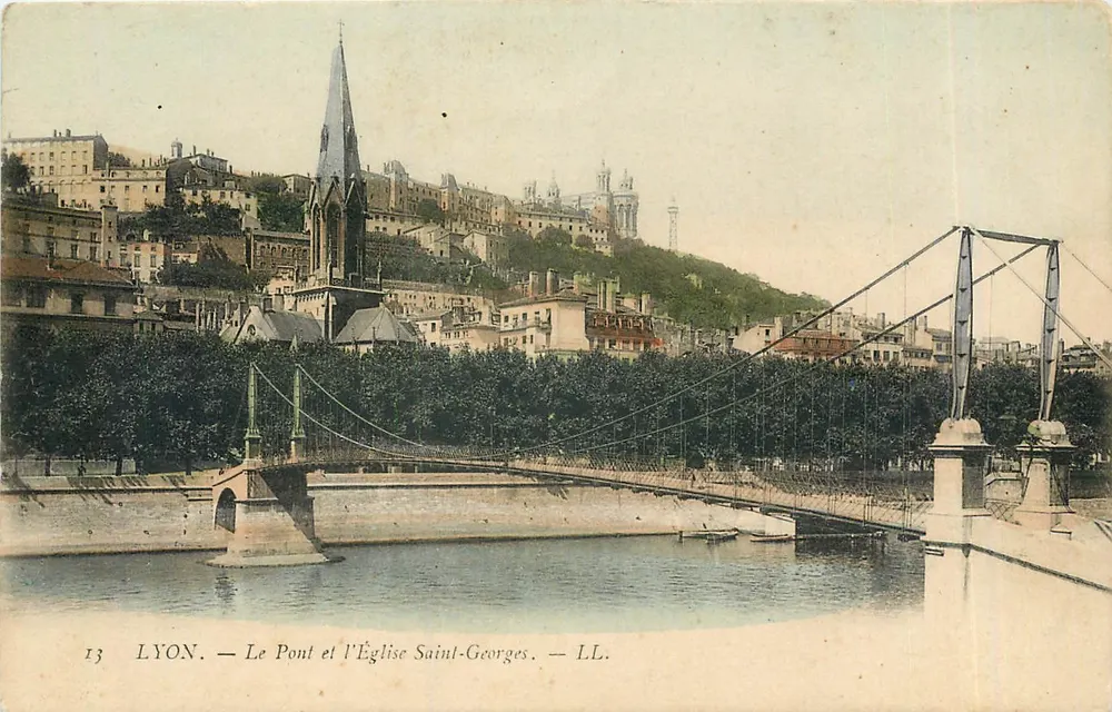 LYON. — Le Pont et l'Église Saint-Georges. — LL. - Recto