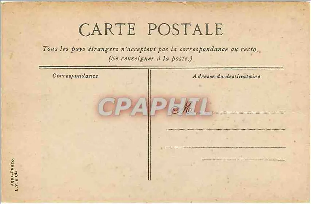 Lyon. O palácio São Pedro — vista da praça com a fonte — editor L.V. & Cie, n°29 - Verso