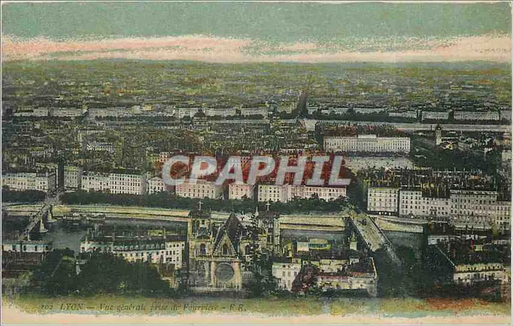 LYON — Vista geral tirada de Fourvière — R.B. - Frente