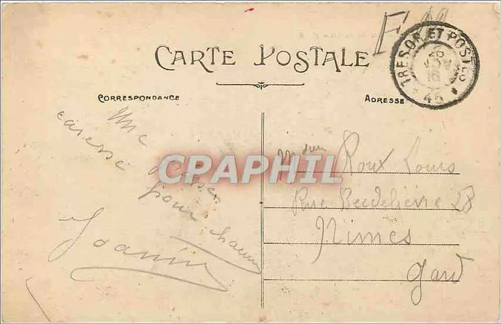 LYON — Fontaine Bartholdi — E. R. n°310 - Verso