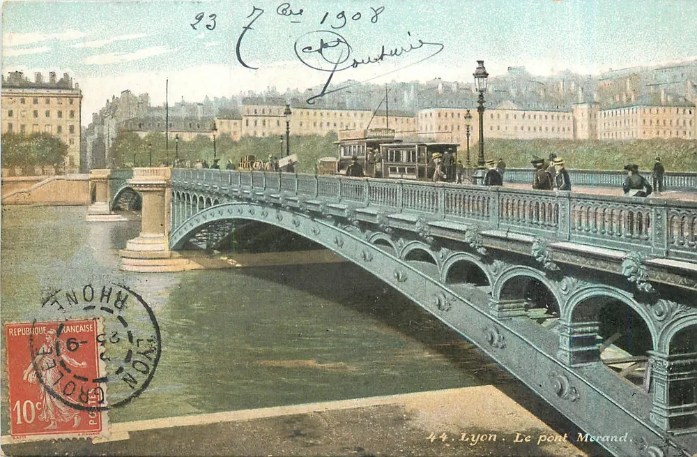Lyon. O ponte Merand — vista do ponte sobre o Rio Ródano — editor não identificado, n° 44 - Frente