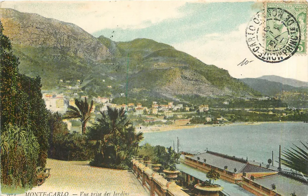 MONTE-CARLO — Vue prise des Jardins — Principauté de Monaco - Recto