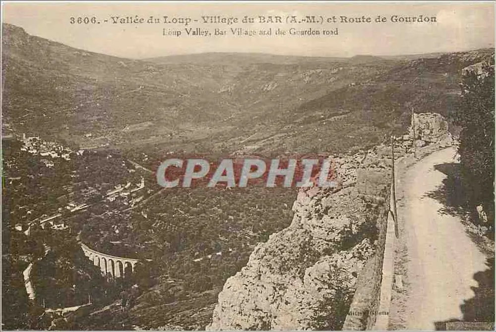 Tal des Loup - Dorf BAR (A.M.) und Route de Gourdon — Verlag Gilettà, Nice - Vorderseite
