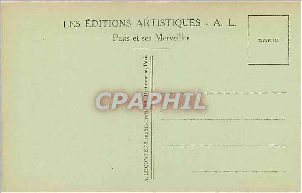 Paris - Boulevard e Porta St-Denis — A. L. série 148 - Verso