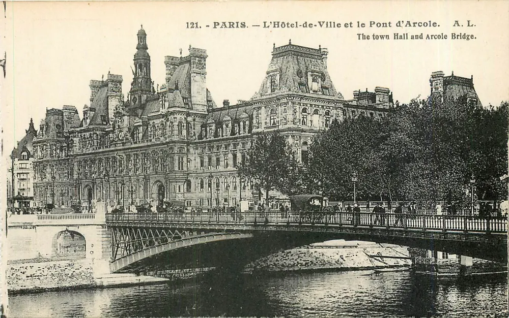 Paris — Das Rathaus und die Pont d'Arcole — A. L. n°121 - Vorderseite