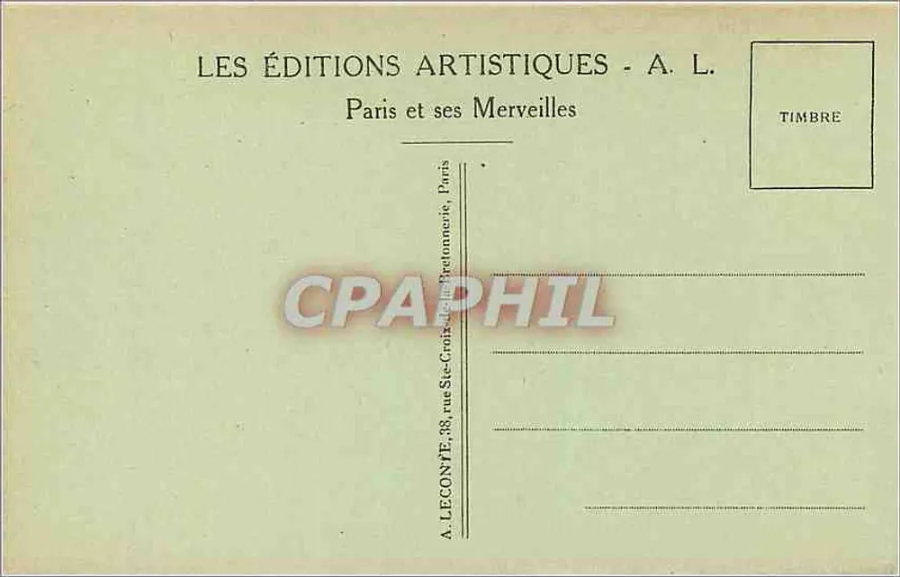 Paris — A Madeleine — A. L., n° 268 - Verso
