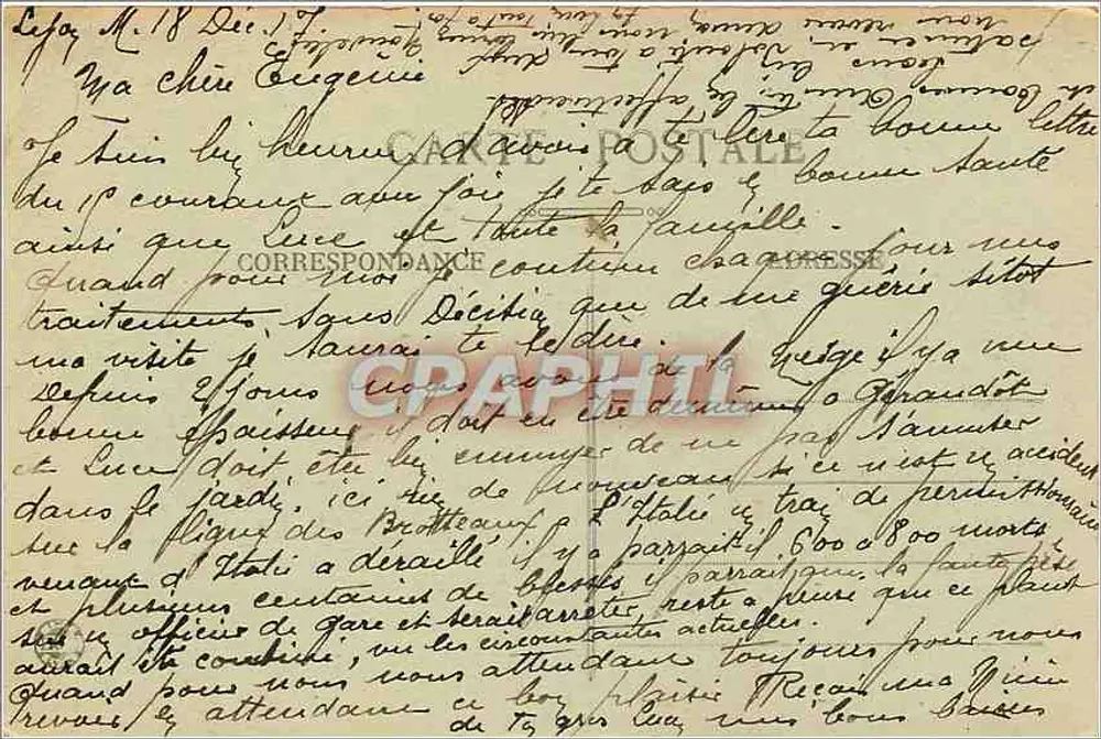 LYON — Gare de Perrache — Les Voûtes et la Façade — E.H. - Verso