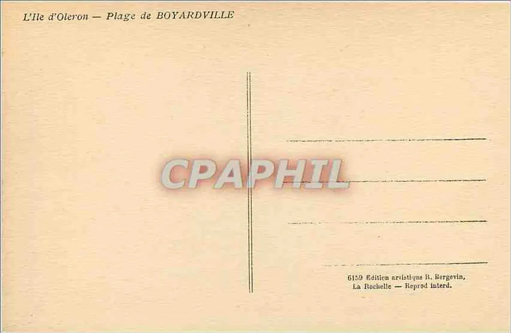 Praia de Boyardville — Ilha de Oléron — Edição artística R. Bergevin - Verso