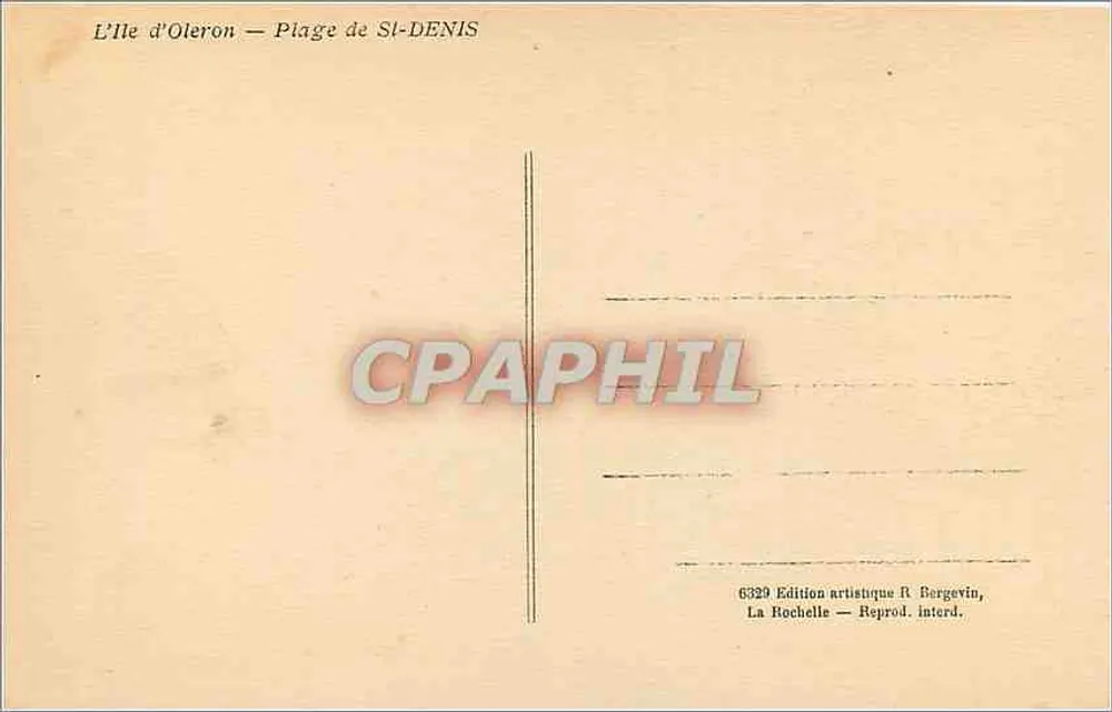A Ilha de Oléron — Praia de Saint-Denis — Edição artística ft. Bergevin, La Rochelle - Verso