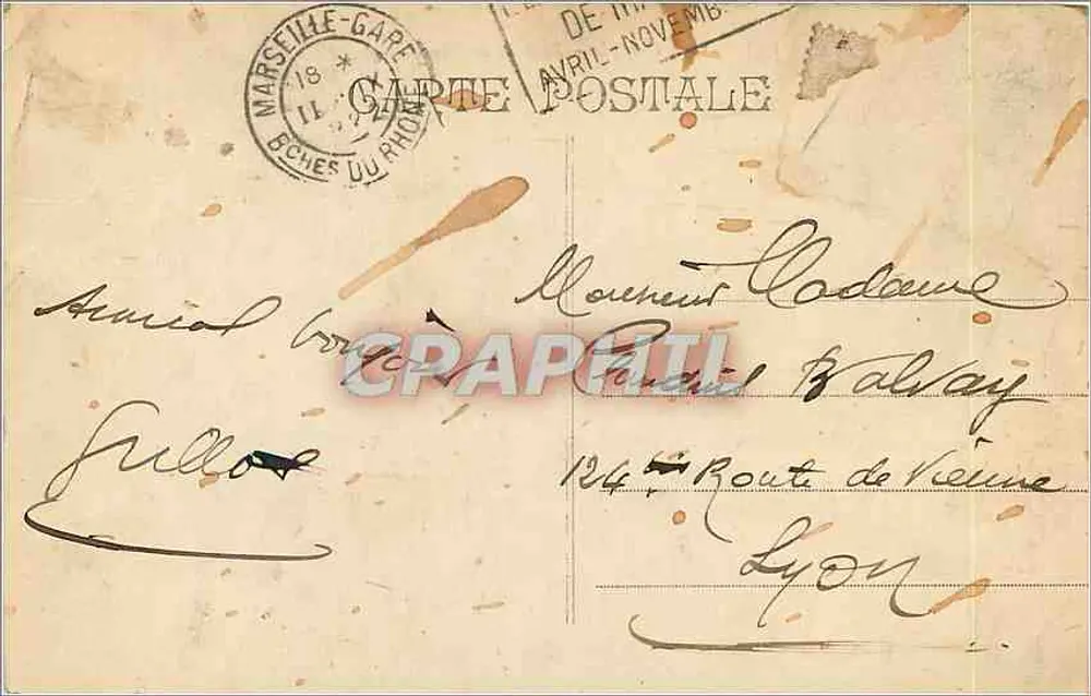 Marseille - Die Corniche - Pont de la Fausse-Monnaie - P.B. - Rückseite