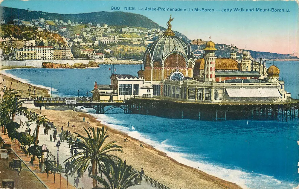 Nice. A Ponte-Promenade e o Mt-Boron — Jetty Walk and Mount-Boron. LL - Frente