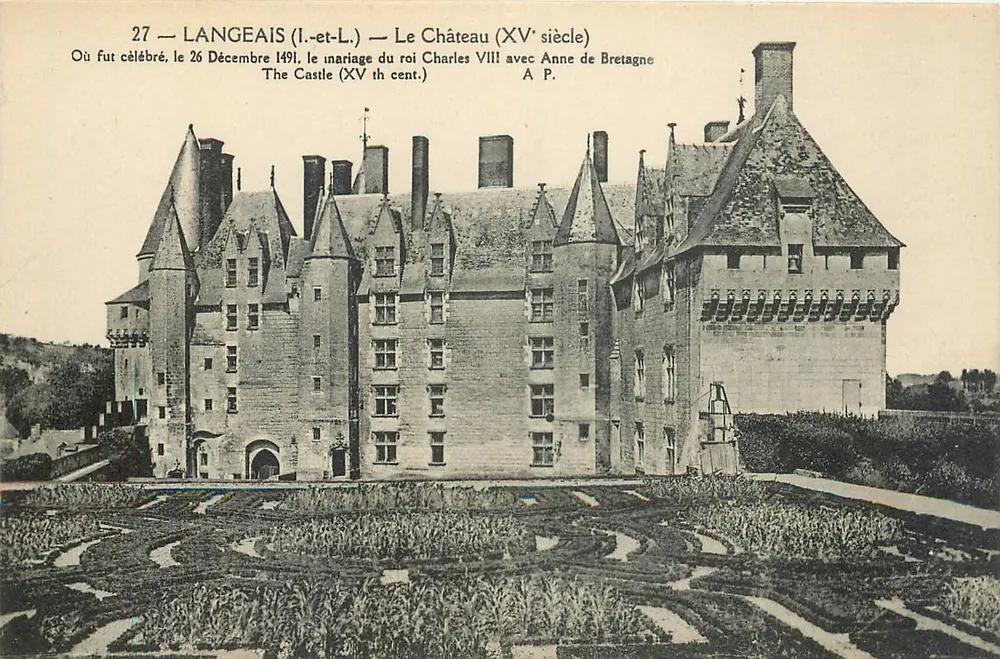 Langeais (Indre-et-Loire) — O Castelo (século XV) — A.P. - Frente