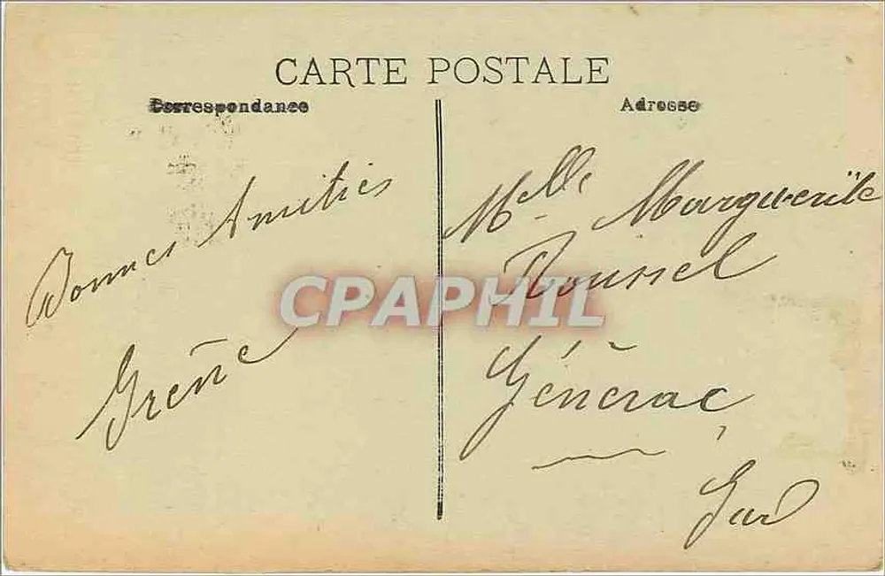Marseille. Fontein Cantini. — Uitgever niet zichtbaar, serie-nummer niet leesbaar. - Achterkant