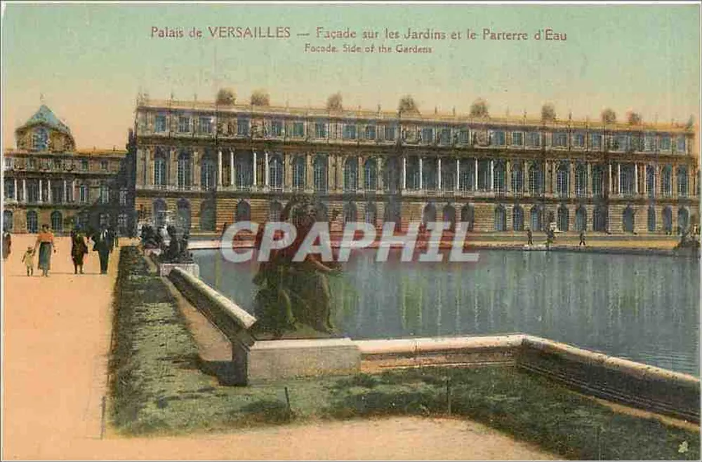 Palais de VERSAILLES — Fassade zum Garten und zum Wasserparterre — A. Papeghin, Paris-Tours - Vorderseite
