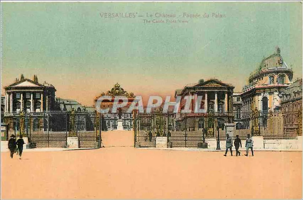 Versailles — Het Kasteel — Voorzijde van het Paleis — A. Papergin, Tours - Voorkant