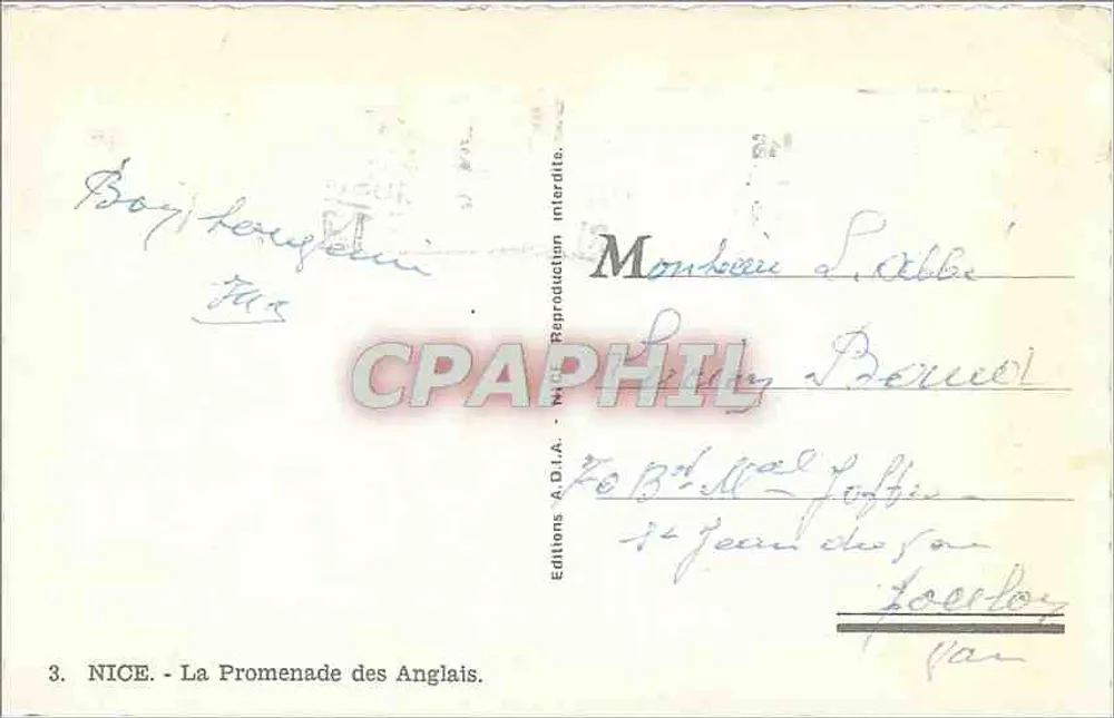 NICE - The Promenade des Anglais — Editions A.D.I.A. no. 3 - Back