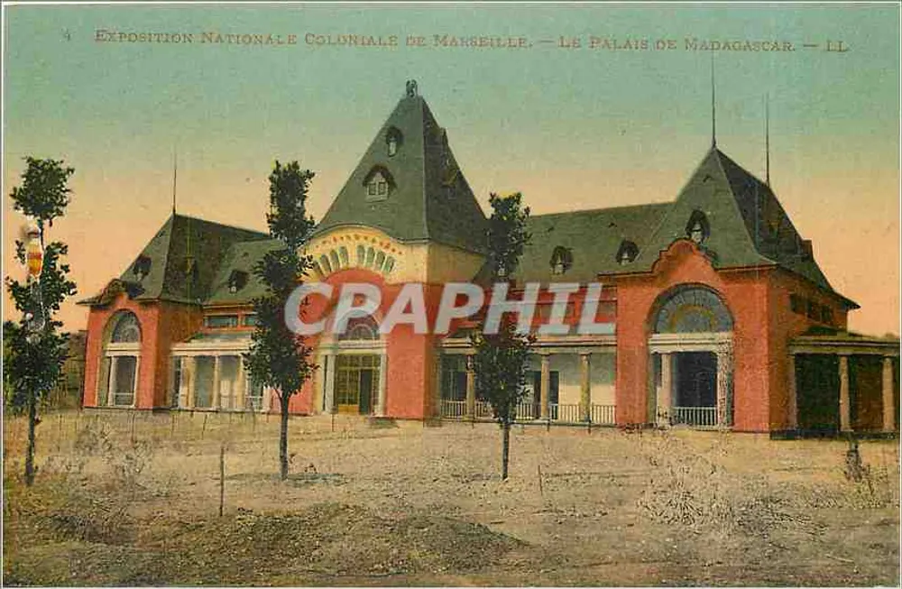 Exposition Nationale Coloniale de Marseille — Le Palais de Madagascar — LL - Recto