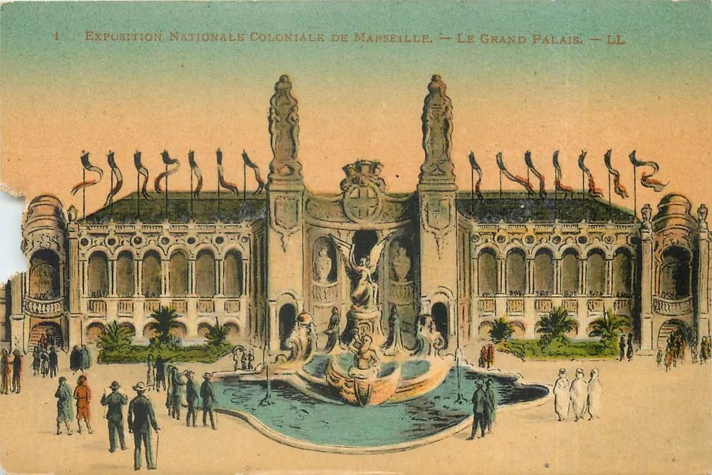 Exposition Nationale Coloniale de Marseille — Le Grand Palais — LL - Recto