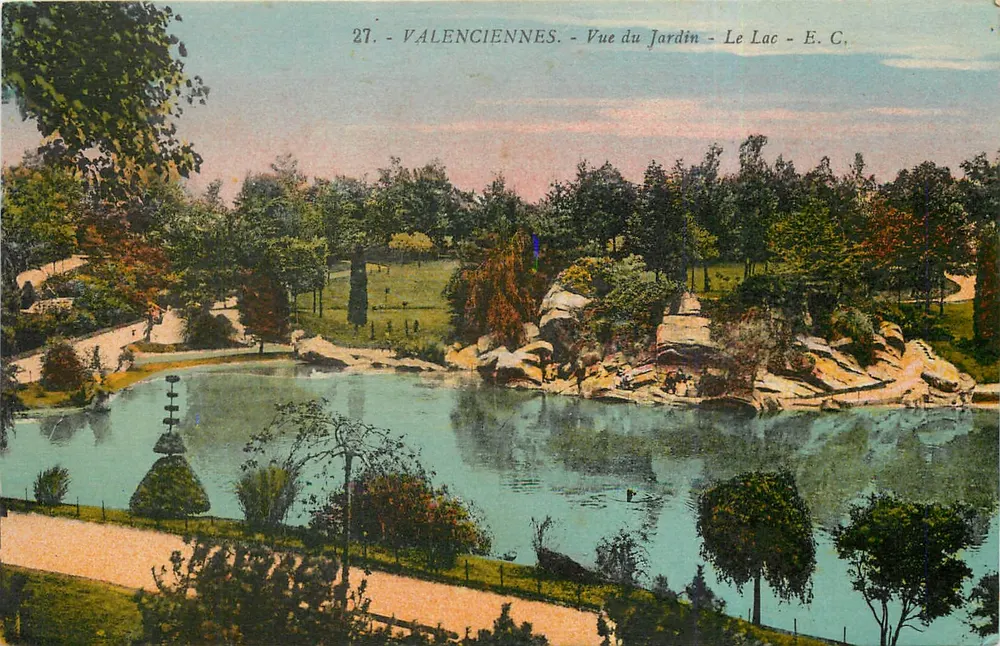 Valenciennes - Vue du Jardin - Le Lac - E.C. - Recto